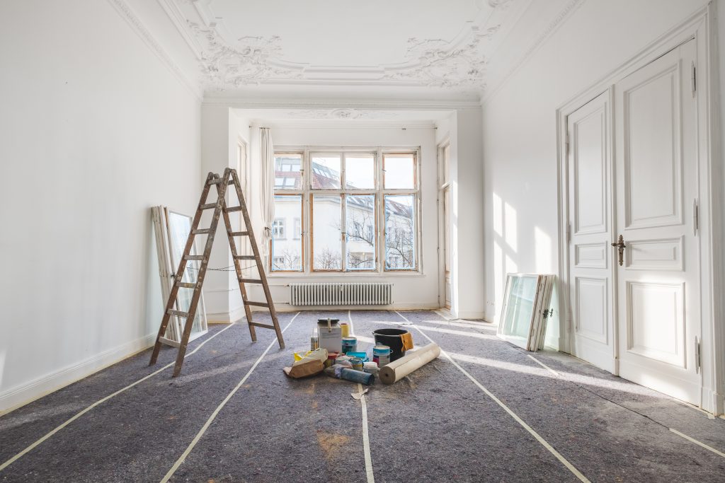 renovation - old flat during restoration / refurbishment HELOC | renovations